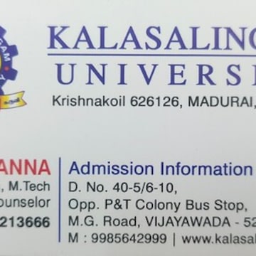Kalasalingam University (Regional Admission Office)